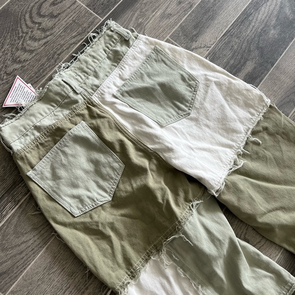 TALL HIGH WAISTED COLOR BLOCK DISTRESSED DENIM - Picture 3 of 4